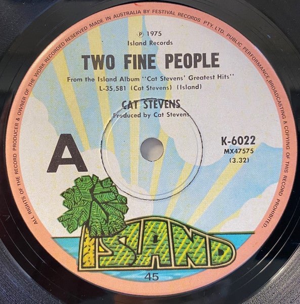 Cat Stevens : Two Fine People (7", Single)