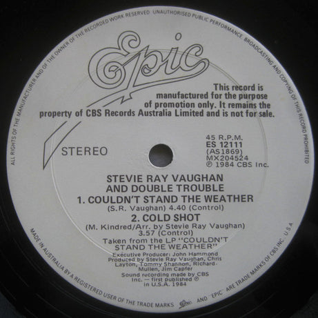 Stevie Ray Vaughan & Double Trouble : Voodoo Chile (Slight Return) (12", Maxi, Promo)