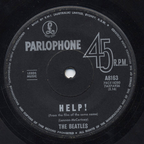 The Beatles : Help! (7", Single, Mono)