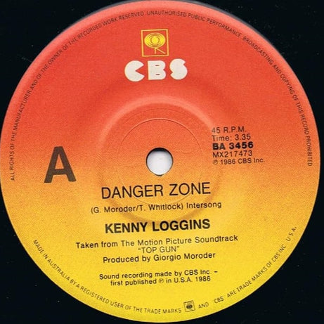 Kenny Loggins : Danger Zone (7", Single)