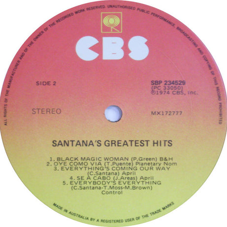 Santana : Santana's Greatest Hits (LP, Comp)