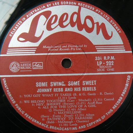 Johnny Rebb & His Rebels : Some Swing, Some Sweet (LP, Comp)