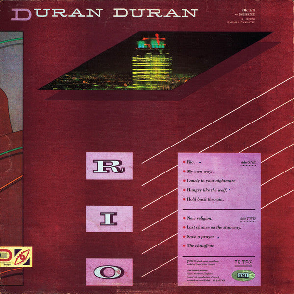 Duran Duran : Rio (LP, Album, Tex)