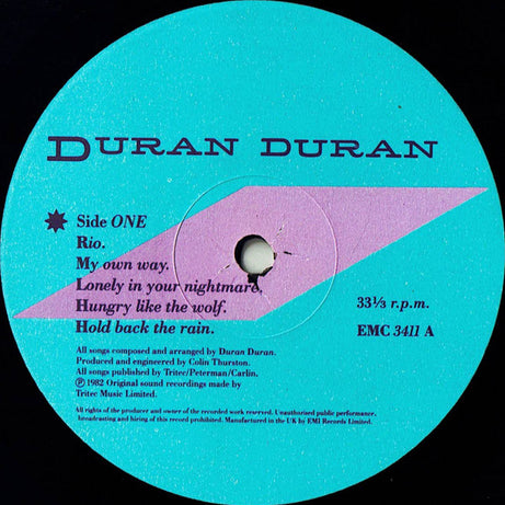 Duran Duran : Rio (LP, Album, Tex)