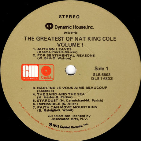 Nat King Cole : The Greatest Of Nat King Cole (2xLP, Album, Comp)
