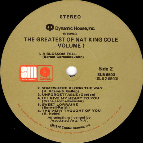 Nat King Cole : The Greatest Of Nat King Cole (2xLP, Album, Comp)