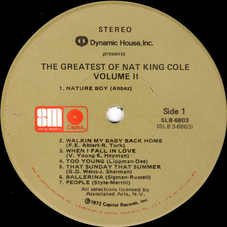 Nat King Cole : The Greatest Of Nat King Cole (2xLP, Album, Comp)