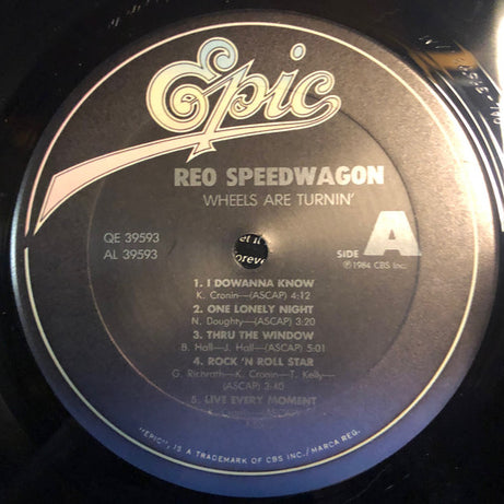 REO Speedwagon : Wheels Are Turnin' (LP, Album, Car)