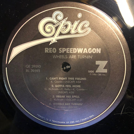 REO Speedwagon : Wheels Are Turnin' (LP, Album, Car)