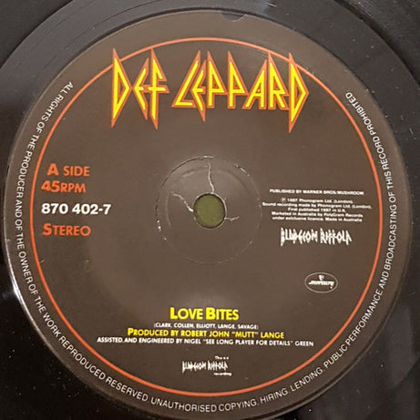 Def Leppard : Love Bites (7", Single)