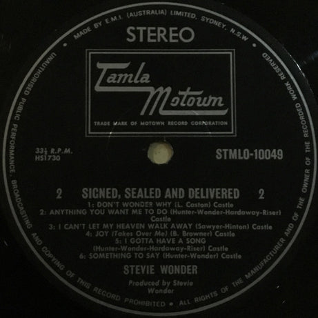 Stevie Wonder : Signed Sealed & Delivered (LP, Album)