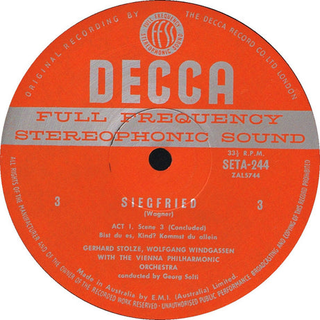 Richard Wagner / Wolfgang Windgassen / Birgit Nilsson / Hans Hotter / Gerhard Stolze / Gustav Neidlinger And Joan Sutherland / Wiener Philharmoniker / Georg Solti : Siegfried (5xLP, Album + Box)