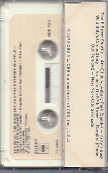 Bruce Springsteen : The Wild, The Innocent &  The E Street Shuffle (Cass, Album)
