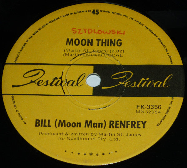 Bill (Moon Man) Renfrey : Dig That Crazy Didgeridoo (7", Single)