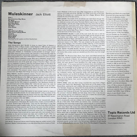 Ramblin' Jack Elliott : Muleskinner (LP, Album, RE)