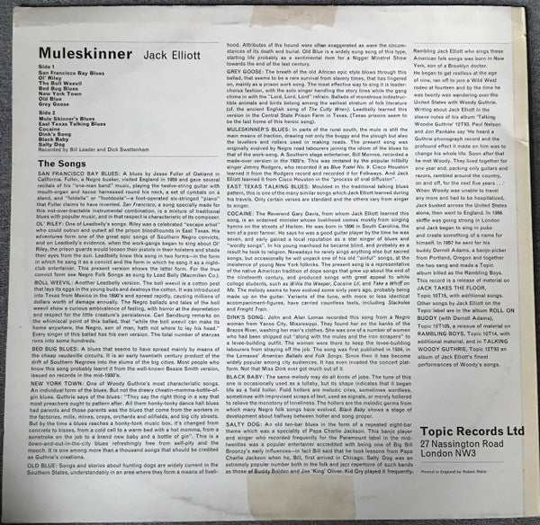 Ramblin' Jack Elliott : Muleskinner (LP, Album, RE)