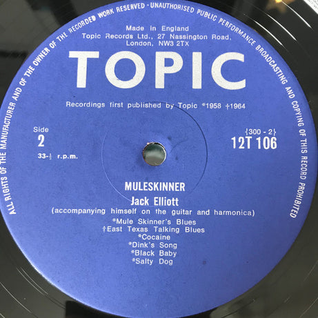 Ramblin' Jack Elliott : Muleskinner (LP, Album, RE)