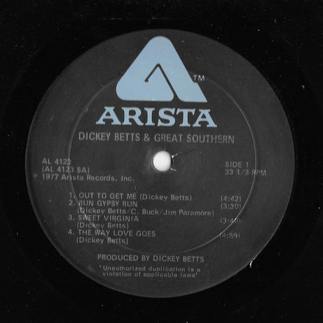 Dickey Betts & Great Southern : Dickey Betts & Great Southern (LP, Album)