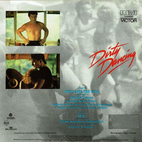 Patrick Swayze Featuring Wendy Fraser : She's Like The Wind (7", Single)