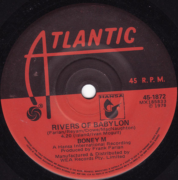 Boney M. : Rivers Of Babylon (7", Single)
