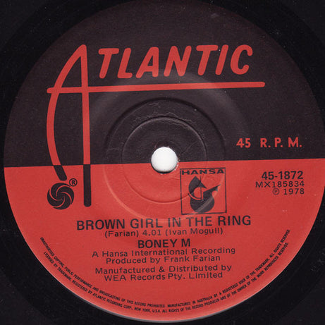 Boney M. : Rivers Of Babylon (7", Single)
