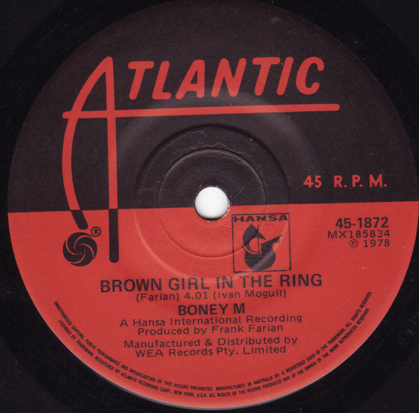 Boney M. : Rivers Of Babylon (7", Single)