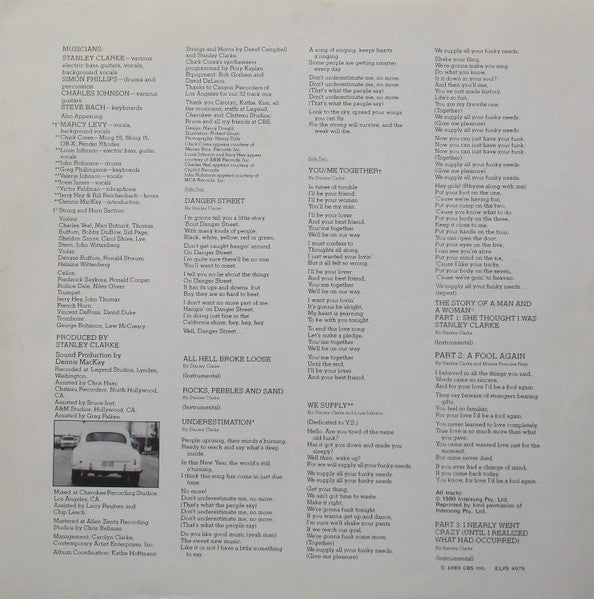 Stanley Clarke : Rocks, Pebbles And Sand (LP, Album)