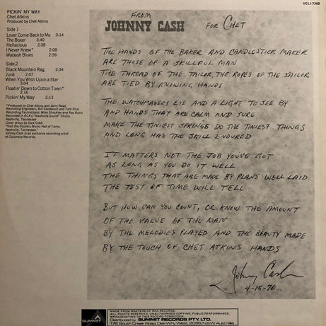 Chet Atkins : Pickin' My Way (LP, Album, RE)