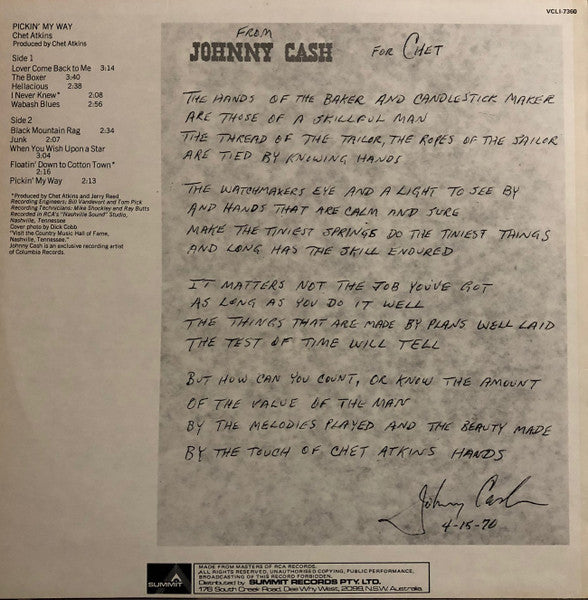 Chet Atkins : Pickin' My Way (LP, Album, RE)