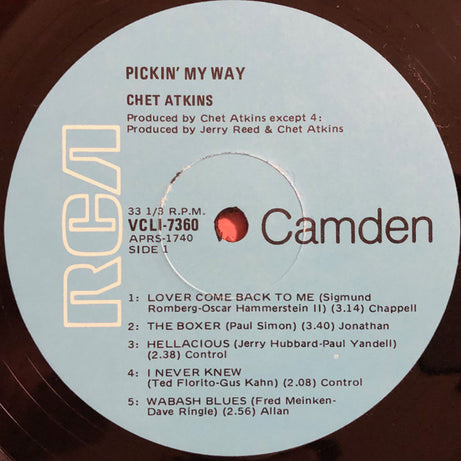 Chet Atkins : Pickin' My Way (LP, Album, RE)