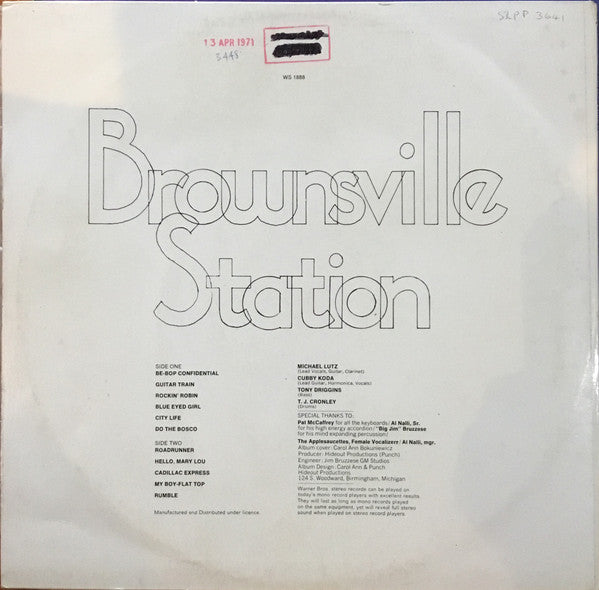 Brownsville Station : No BS (LP, Album)