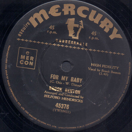 Brook Benton : Think Twice / For My Baby (7", Single)