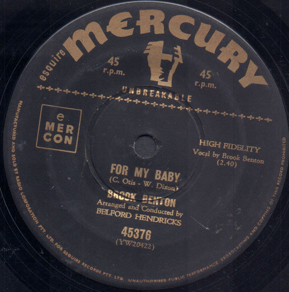 Brook Benton : Think Twice / For My Baby (7", Single)