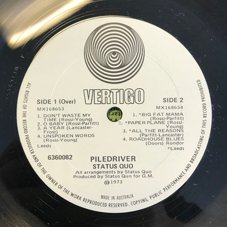 Status Quo : Piledriver (LP, Album, RE)