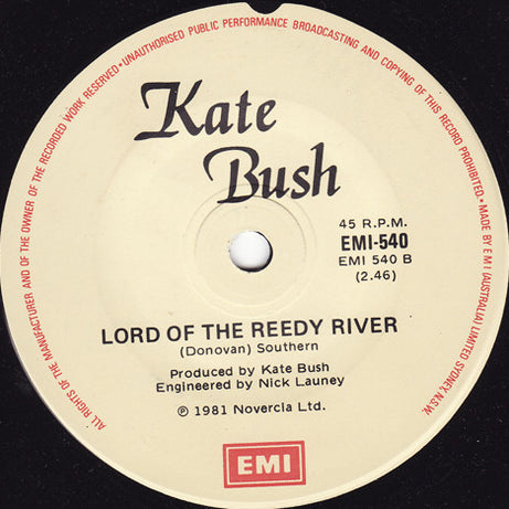 Kate Bush : Sat In Your Lap (7", Single)