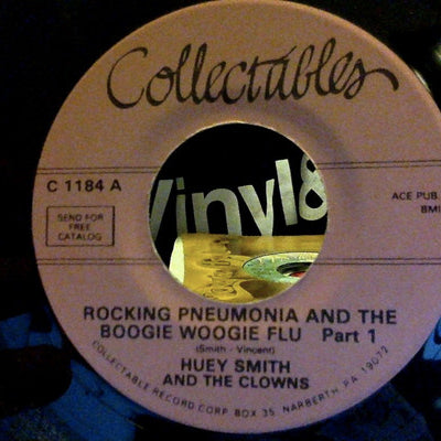 Huey "Piano" Smith & His Clowns : Rocking Pneumonia And The Boogie Woogie Flu (7", Single, RE)
