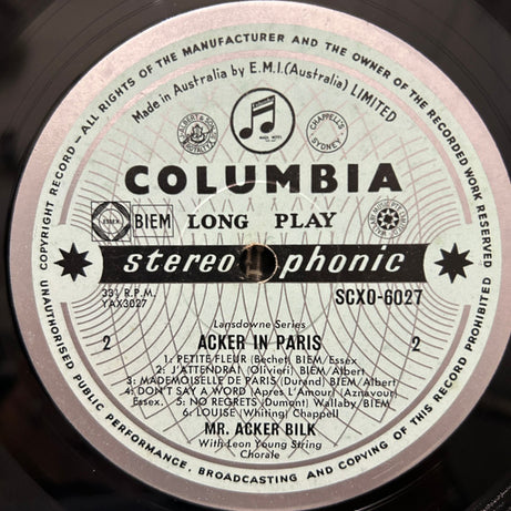 Acker Bilk And The Leon Young String Chorale : Acker In Paris (LP)