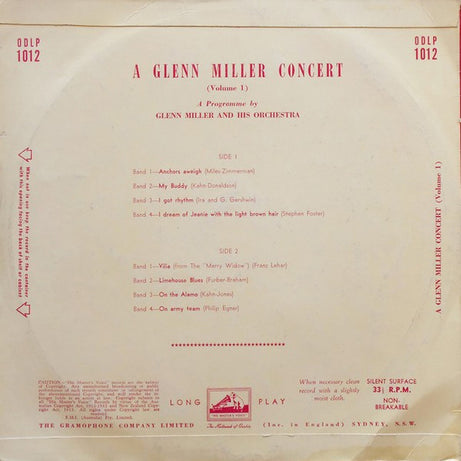 Glenn Miller And His Orchestra : A Glenn Miller Concert (Volume 1) (10", Album)