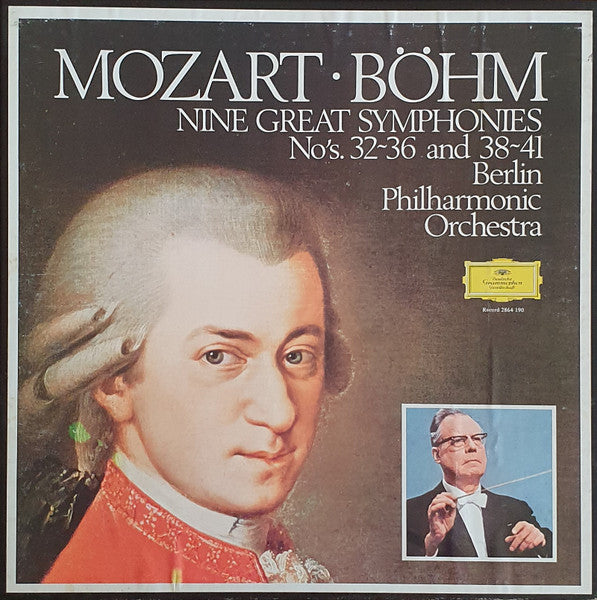 Mozart* • Bohm*, Berlin Philharmonic Orchestra* : Nine Great Mozart Symphonies No's. 32-36 and 38-41 (4xLP, Comp + Box)