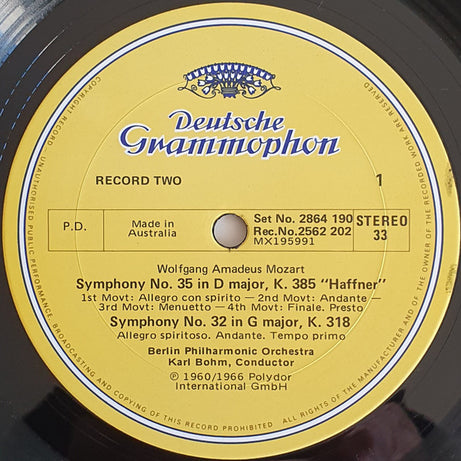 Mozart* • Bohm*, Berlin Philharmonic Orchestra* : Nine Great Mozart Symphonies No's. 32-36 and 38-41 (4xLP, Comp + Box)