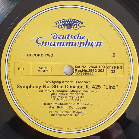 Mozart* • Bohm*, Berlin Philharmonic Orchestra* : Nine Great Mozart Symphonies No's. 32-36 and 38-41 (4xLP, Comp + Box)