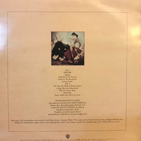 Ry Cooder : Borderline (LP, Album)