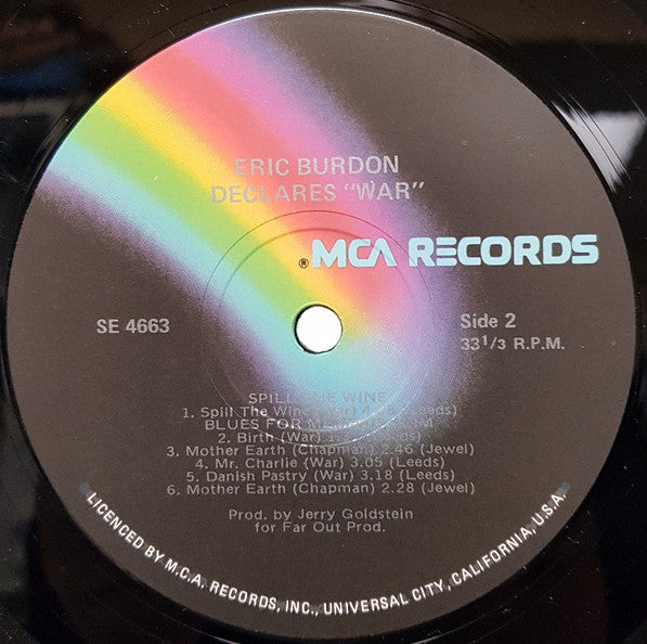 Eric Burdon & War : Eric Burdon Declares "War" (LP, Album, RE)