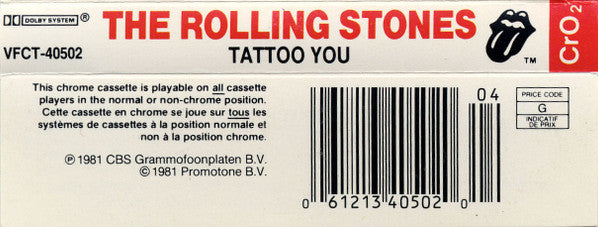 The Rolling Stones : Tattoo You (Cass, Album, RE, Dol)