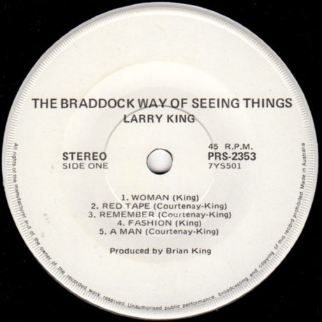 Larry King (6) : The Braddock Way Of Seeing Things. (7")