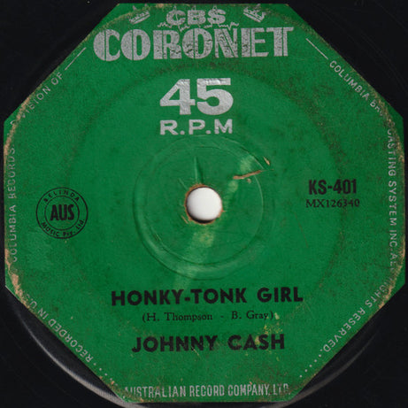 Johnny Cash : Honky-Tonk Girl / Second Honeymoon (7")