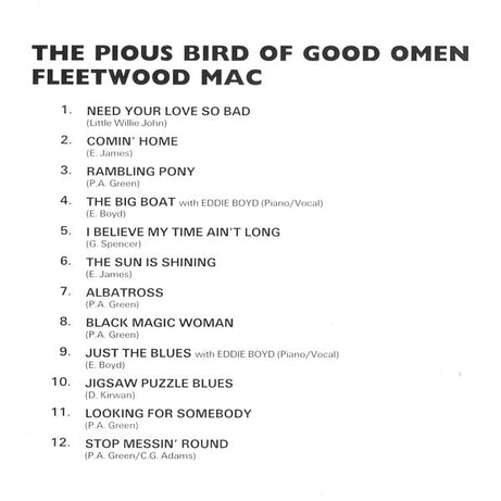 Fleetwood Mac : The Pious Bird Of Good Omen (CD, Comp, RE)