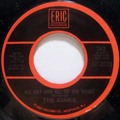 The Kinks : All Day And All Of The Night / Tired Of Waiting For You (7", Single, Mono, RE)