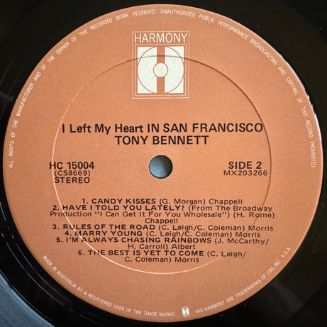 Tony Bennett : I Left My Heart In San Francisco (LP, Album, RE)