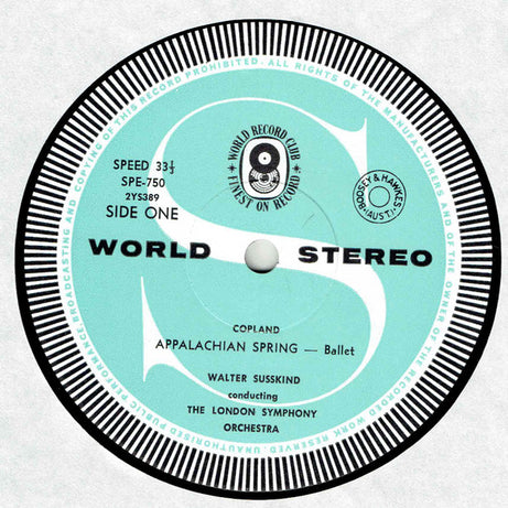 Aaron Copland, Morton Gould / London Symphony Orchestra Conducted By Walter Susskind : Appalachian Spring - Ballet / Spirituals for String Choir and Orchestra (LP, Album, Club)